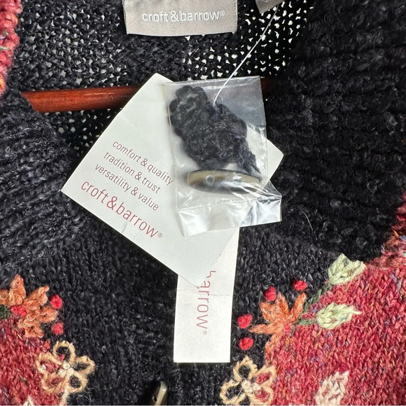 Croft & Barrow Size Large New Floral Cardigan Grandma Y2K Vintage Lagenlook Boho - Picture 9 of 12